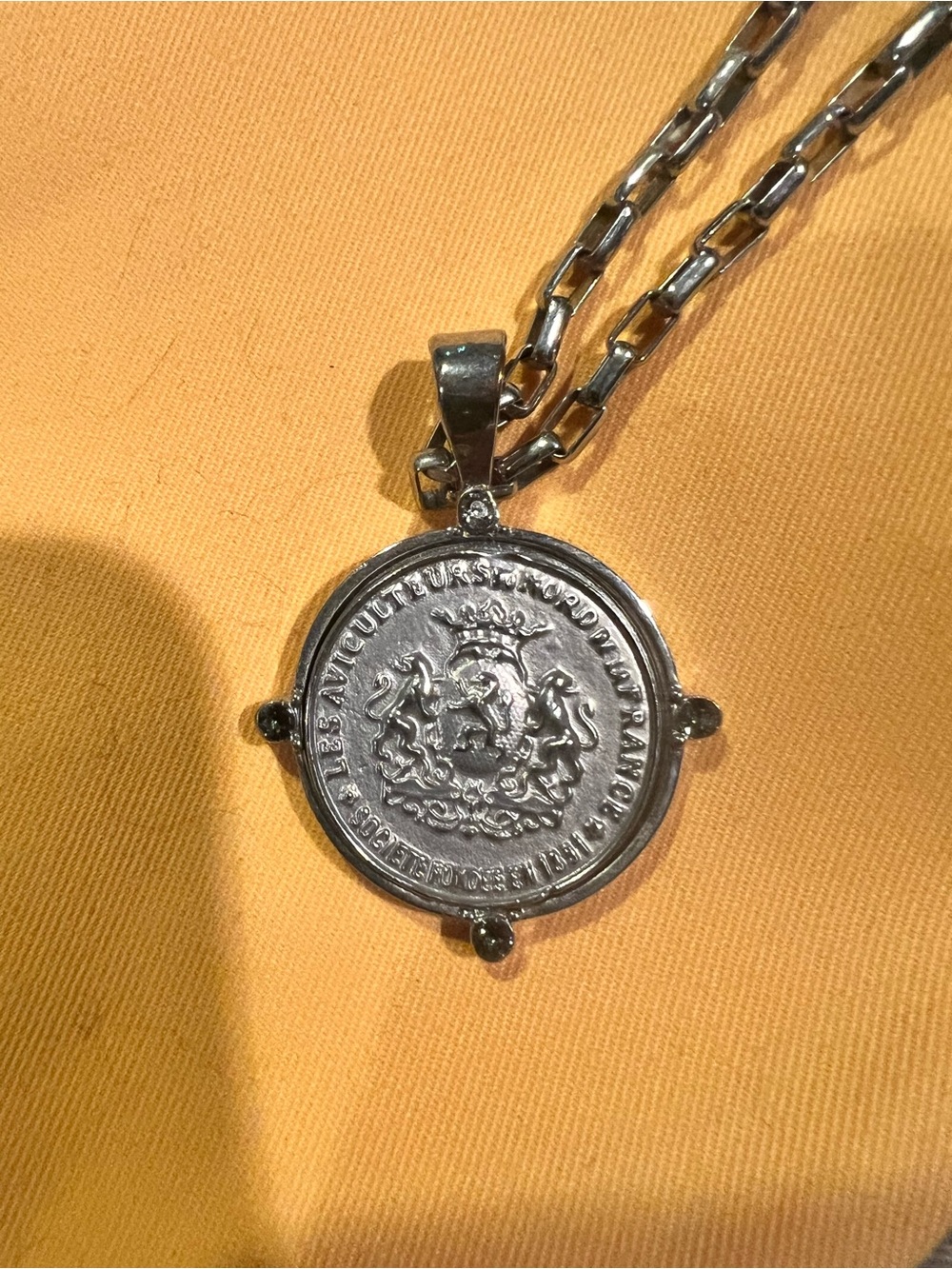Melania Clara Vintage-Style Silver Coin Pendant Necklace